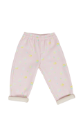 Jogging pour fille au motif bulle rose. À mixer avec le sweat du même motif. Molletonné à l'intérieur. Douceur et chaleur.
