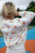 Sweat à motif arty pour femme. Tulipe graphique et coloré