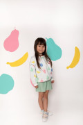 Sweat trop mignon, coloré et motif tendance. Banane et pomme. Molletonné à l'intérieur