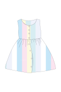 Robe 100% Coton biologique pour enfant. Rayure pastel. Confortable et jolie.