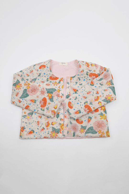 Petit boléro pour femme. Motif Fusion fleurs