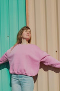 Sweat rose pour femme. Disponible en matchy matchy pour les enfants.