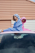 Ensemble sweat et jogging pour fille ou garçon. Bleu profond et doux