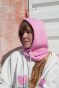 Cagoule rose pour femme.