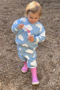 Ensemble bleu pour enfant à motif nuage | Ayuna, marque de vêtements et accessoires pour femmes et enfants.