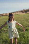 Robe vichy jaune pour fille. Coton confortable et léger