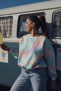 Sweat pour femme à motif coeur pastel. Doux et chaud.