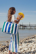 Sac de transport. Motif à rayure contemporain et arty. Coton