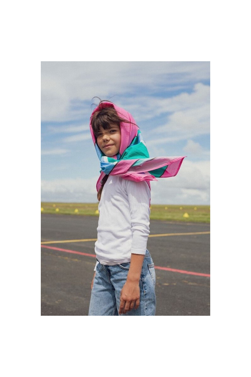 Foulard Hepburn coton porté couleur