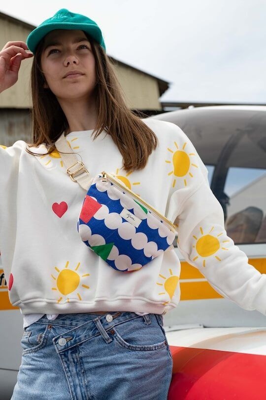 Banane Gepeto coton motifs graphiques bandoulière ajustable