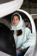 Cagoule Skylight molleton coton vue face cordon visible