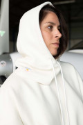 Vue rapprochée couvrance cagoule Vanilla visage et cou