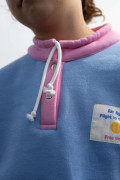 Sweat Blue 90s enfant vue face bicolore