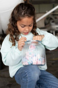 Sweat Skylight enfant coton molleton détail devant | Ayuna, marque de vêtements et accessoires pour femmes et enfants.
