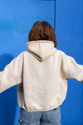 Cagoule Café Crème molleton coton vue dos capuche