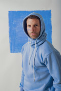 Sweat homme Vista Blue avec capuche en coton | Ayuna, marque de vêtements et accessoires pour femmes et enfants.