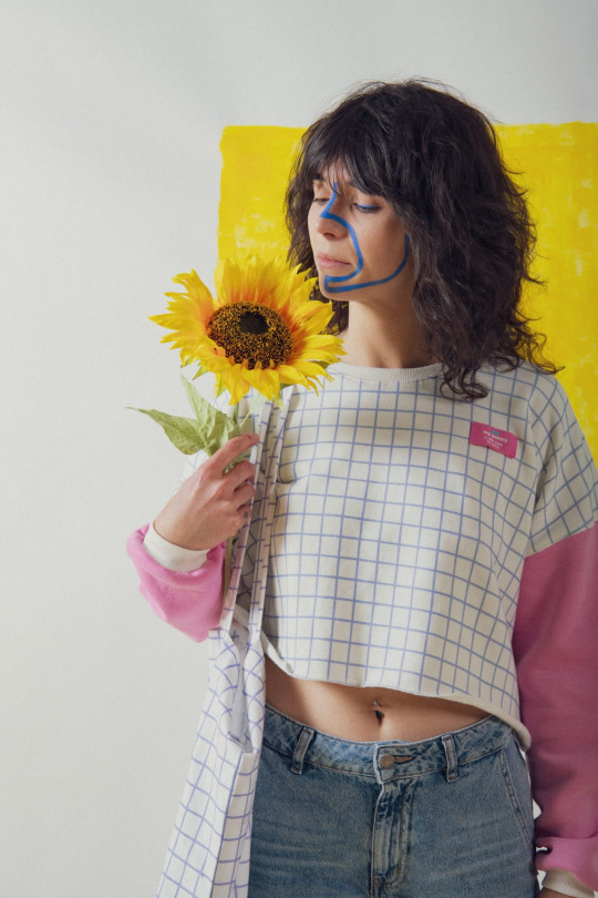 Sweat Cadri femme en coton avec coupe oversize crop