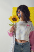 Sweat Cadri femme en coton avec coupe oversize crop