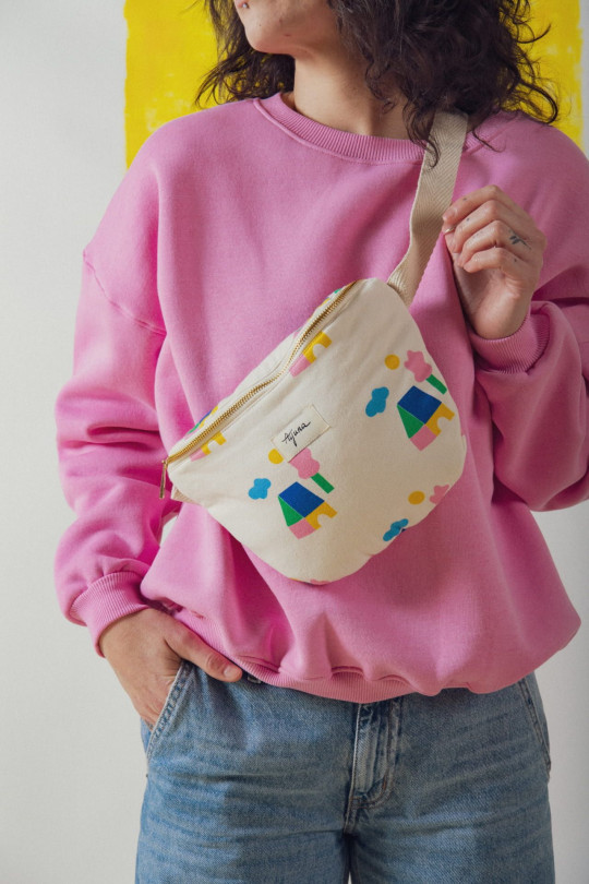 Sac banane Casa en coton avec motif imprimé