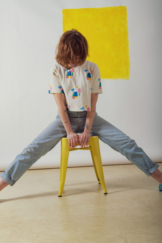 T-shirt Casa femme coupe crop top