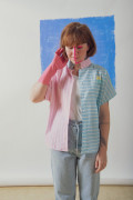 Chemise Pastel femme oversize en coton portée ouverte