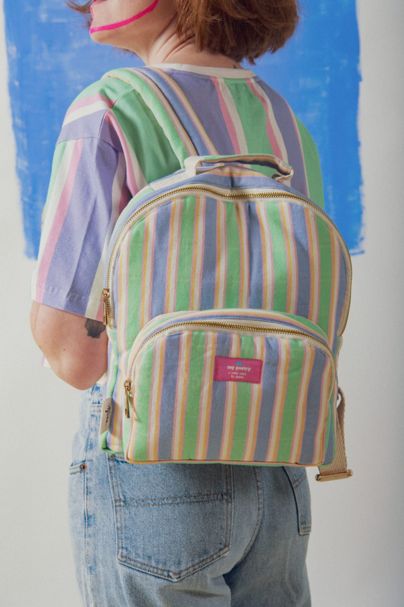 Sac à dos Poetry en coton avec motif coloré
