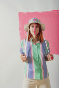 Chemise Poetry coton biologique portée boutonnée