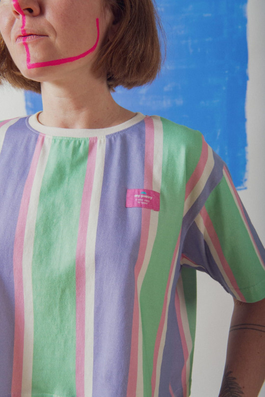 T-shirt Poetry coton épais détail encolure