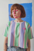 T-shirt Poetry oversize emmanchures basses face