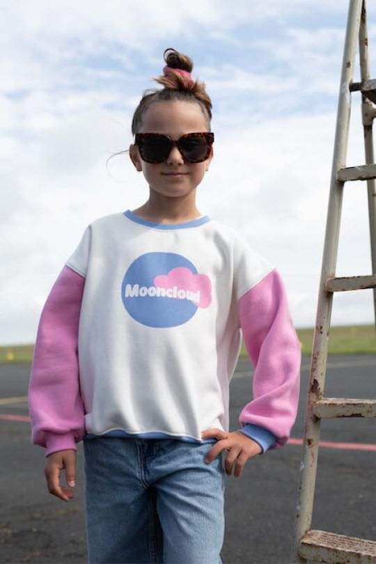Sweat MoonCloud enfant manches 7/8 vue en pied