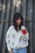 Sweat Oversize Coton Femme  - Coeur de dame | Ayuna