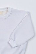 Sweat blanc pour fille ou garçon. Coupe ample et crop