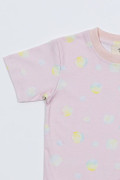Tee-shirt rose pour fille. Motif arty bulles de savons.