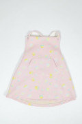 Robe tablier pour fille au motif bulles roses. Molletonné à l'intérieur. Croisée dans le dos.