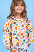 Sweat pour enfant. Motif arty et coupe ample et crop.
