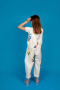 Combinaison fille ou garçon. Motif dessiné à la main. Légère et oversize