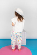 Chemisette pour fille, bouton rose. Élégante et structurée, mais confortable. Coton biologique