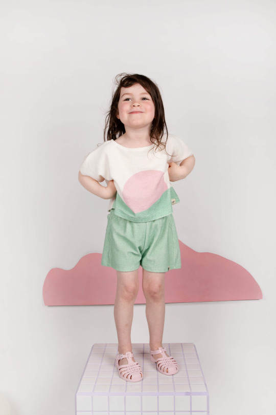 Short éponge vert lichen enfant Ayuna